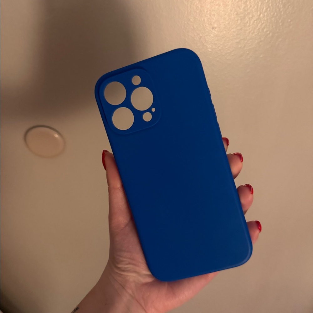 Blue Silicone iPhone 16 ProMax Case